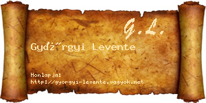 Györgyi Levente névjegykártya